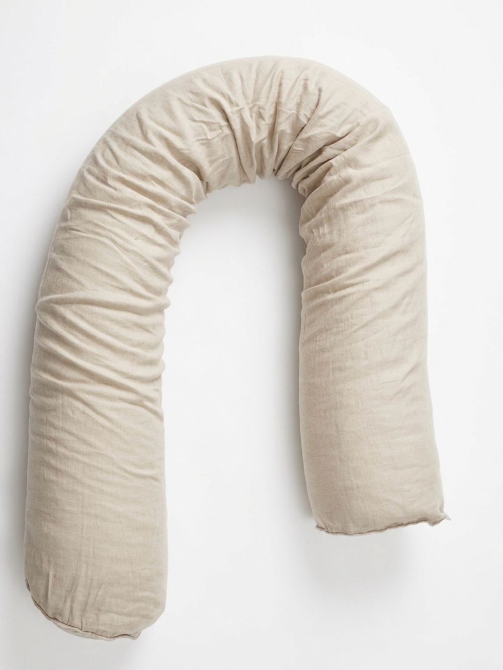 Bearaby The Cuddler Body Pillow - 100% Organic French Flax Linen - Ivory